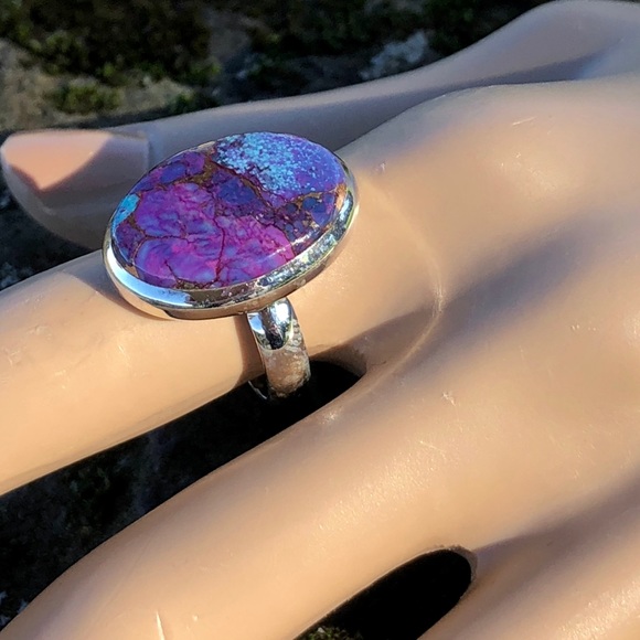 Purple Copper Turquoise Ring - Picture 8 of 8